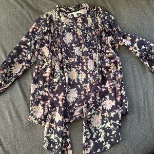 Lauren Conrad Floral Open Front Kimono Wrap Shawl Size Small